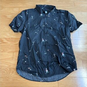 Men’s Beach-Themed Short-Sleeve Button-Down